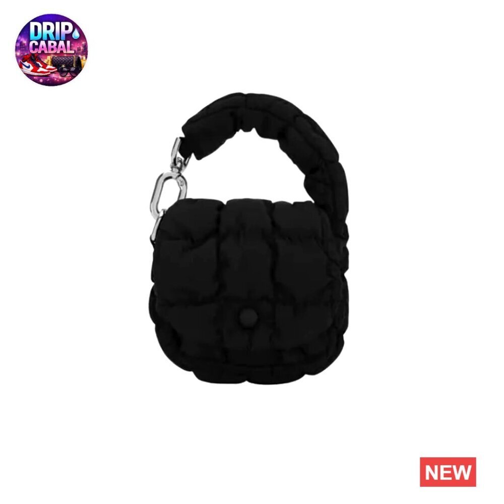 Quilted Puffer Wristlet Clutch Evening Bag Mini Nylon Elegant Chic Purse